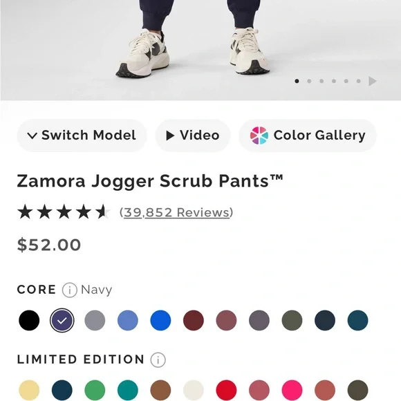 FIGS THE SET Navy Scrubs Casma Three-Pocket Top & Zamora Jogger Pants 📐S - Picture 3 of 15